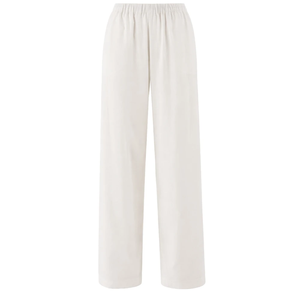 Fabiana Filippi Women's White Wide Trousers, Xs, Elasticated Waist Trousers
