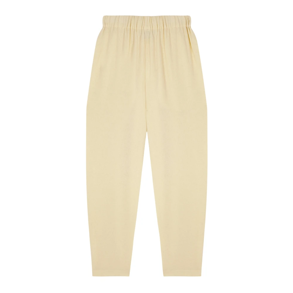 Cortana Yak Wol Hoge Taille Broek Beige Dames