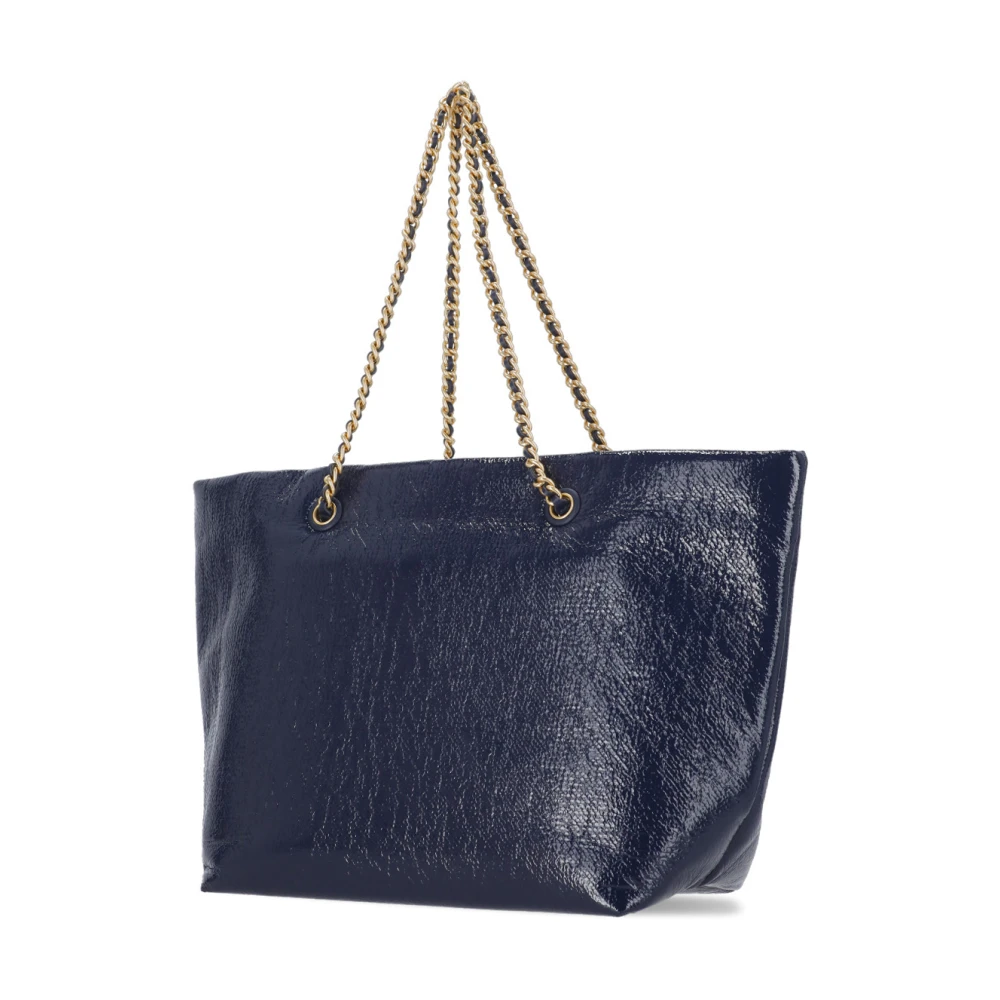 TORY BURCH Blauwe Winkelmand met Kettinghandvatten Blue Dames