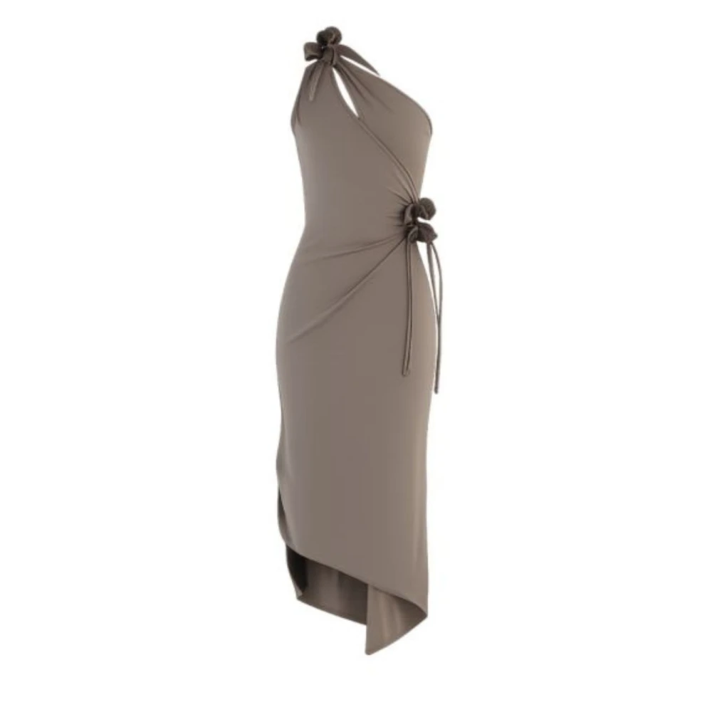 Coperni Women's Brown Midi Dresses, Xs, Asymmetric One-Shoulder Mini Dress