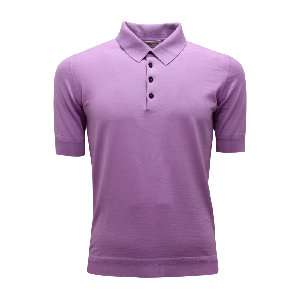 Goes Botanical Purple Polo Shirts, Male, S, Italian Wool Jumper In Lilac