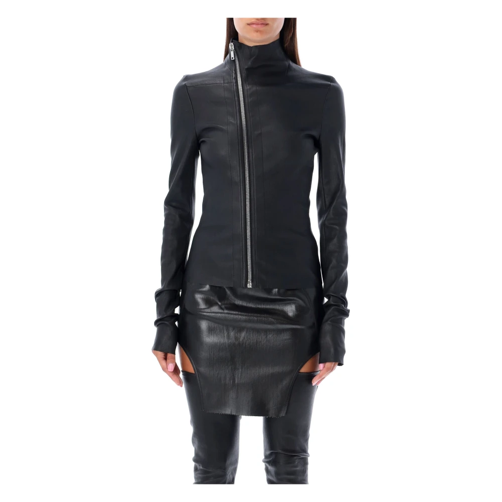 Rick Owens Zwarte leren jas Dameskleding Buitenkleding Black Dames