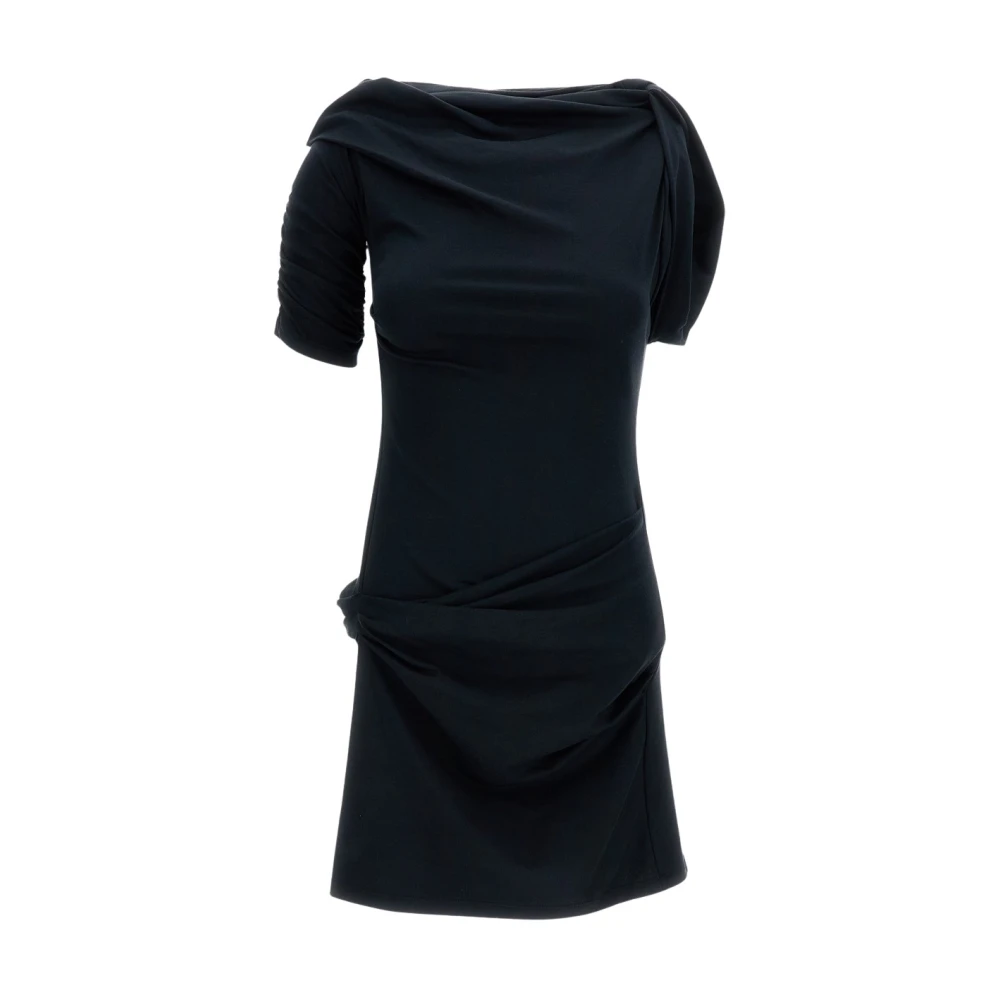 Jacquemus Black Short Dresses, Female, S, Drapeado Mini Dress