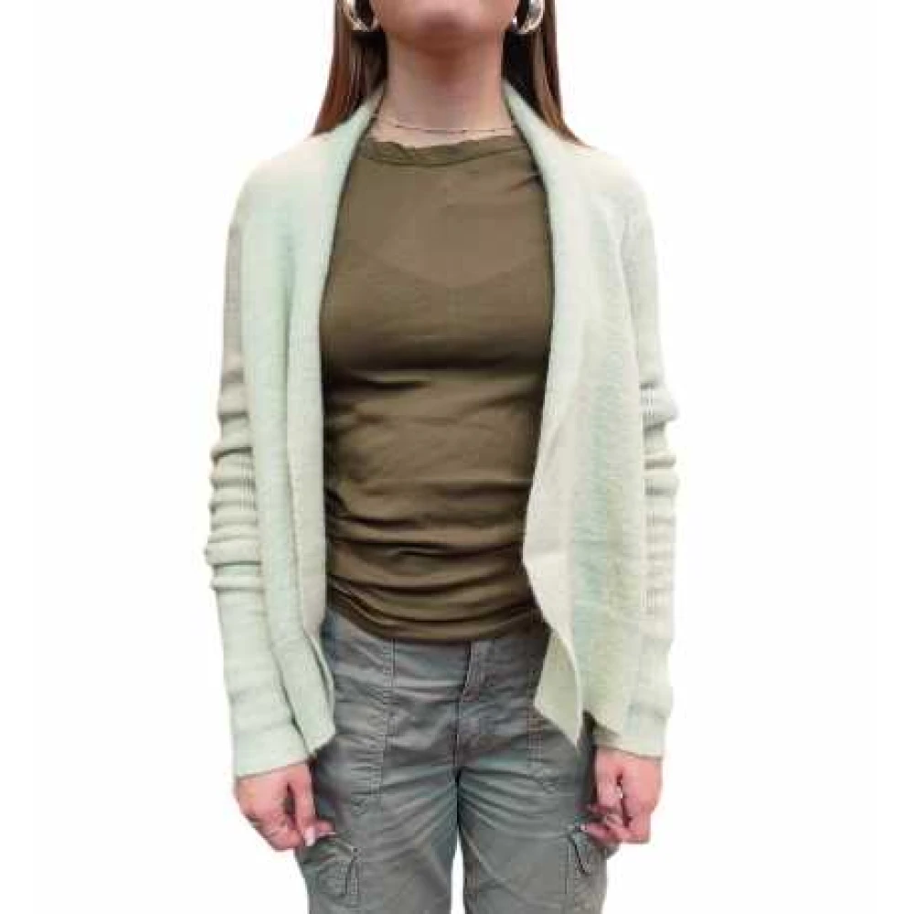 Rick Owens Lichtgroene alpaca medium wrap vest Green Dames