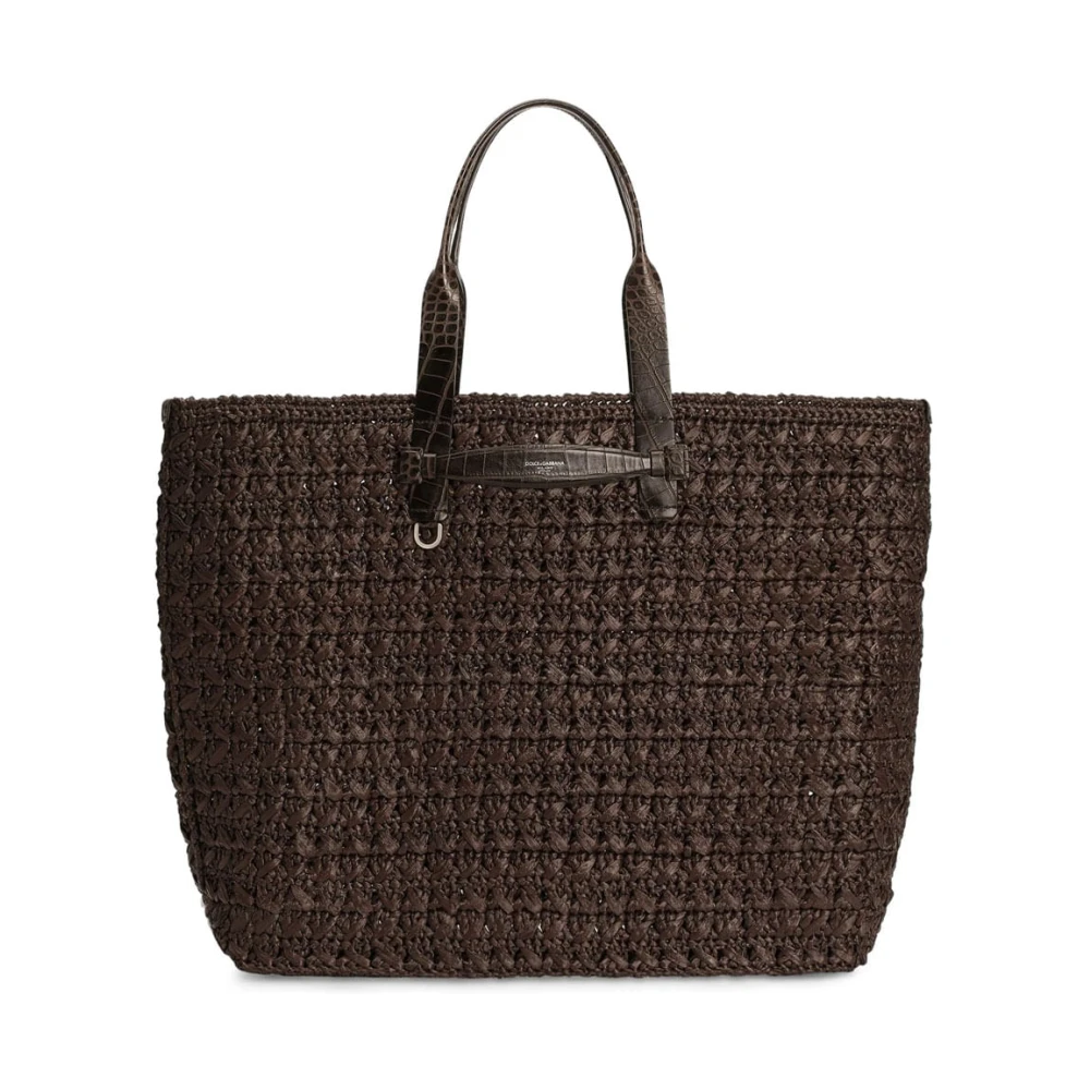 Dolce & Gabbana Unisex Brown Shopping Bags, One Size, Stylish Tote Bag In Black