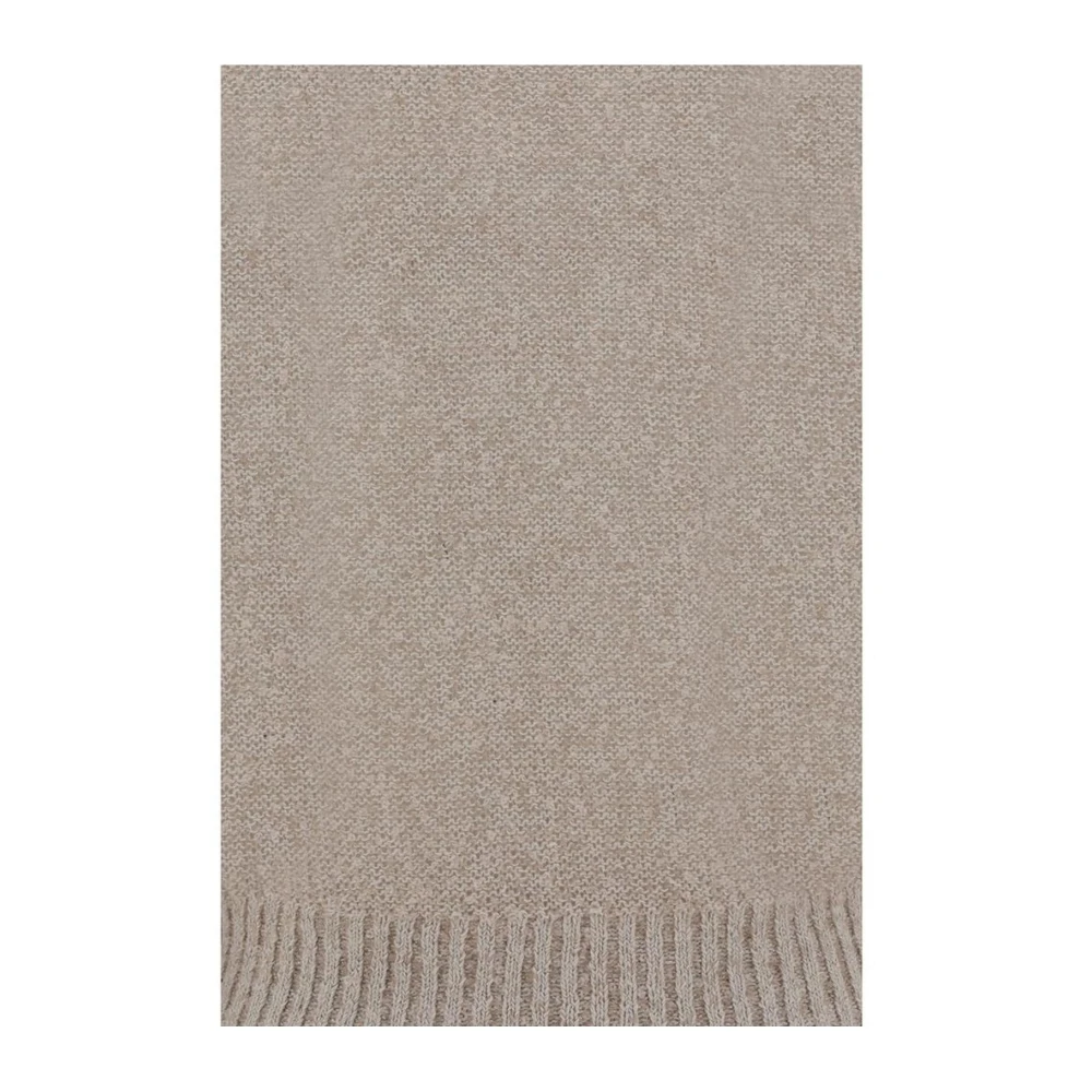 BRUNELLO CUCINELLI Paillet V-Hals Linnen Top Beige Dames