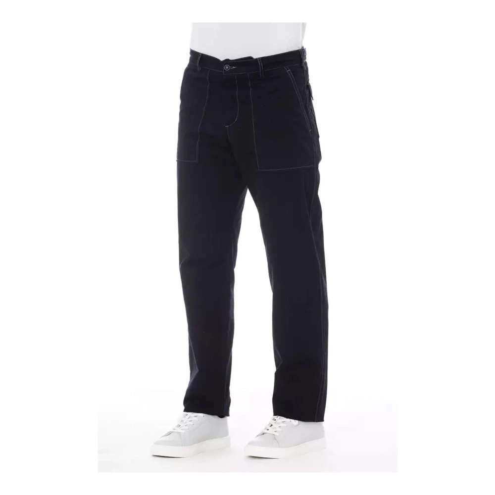 Alpha Studio Blauwe Jeans met Contrasterende Stiksels Blue Heren