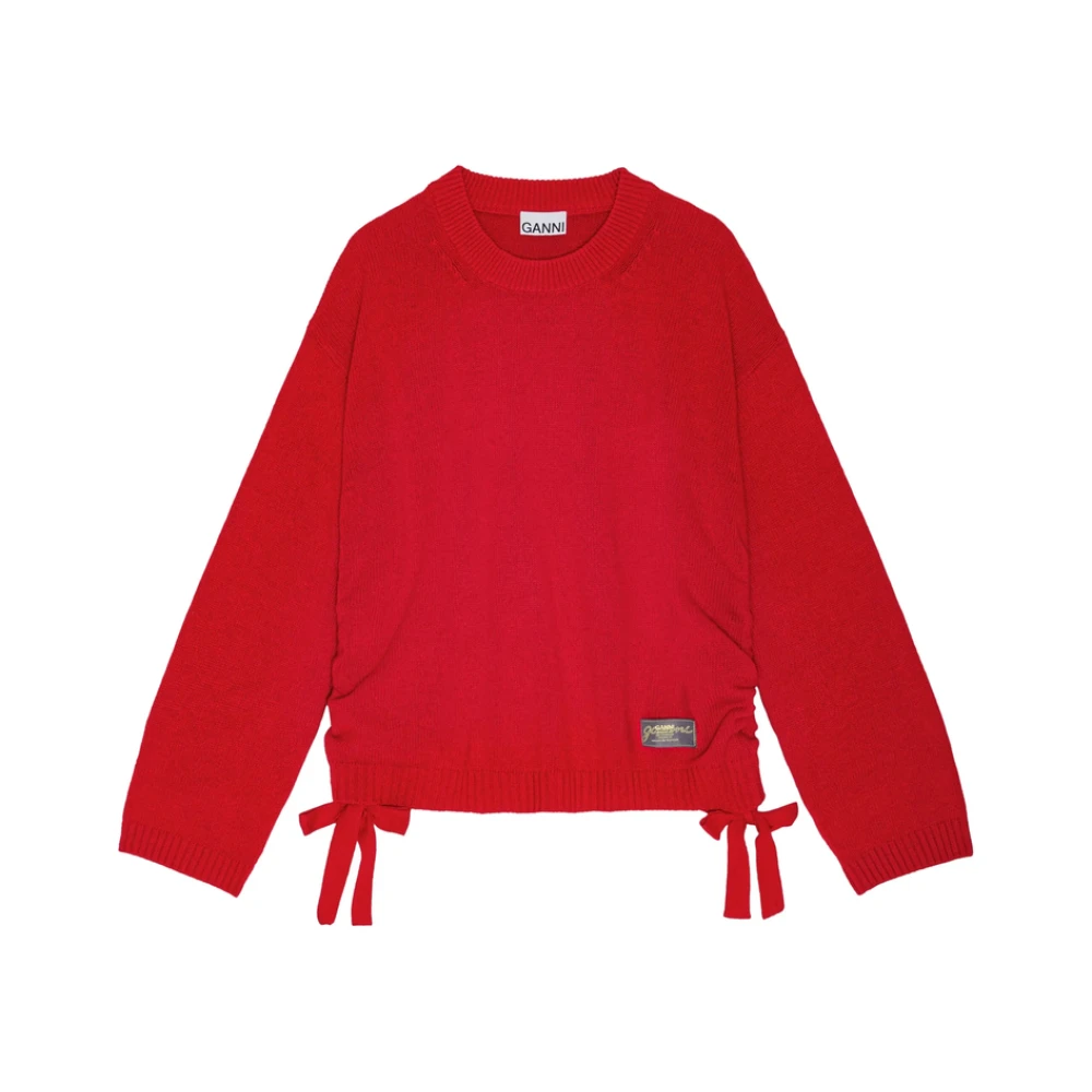 Ganni Rode Crew Neck Sweater Red Dames