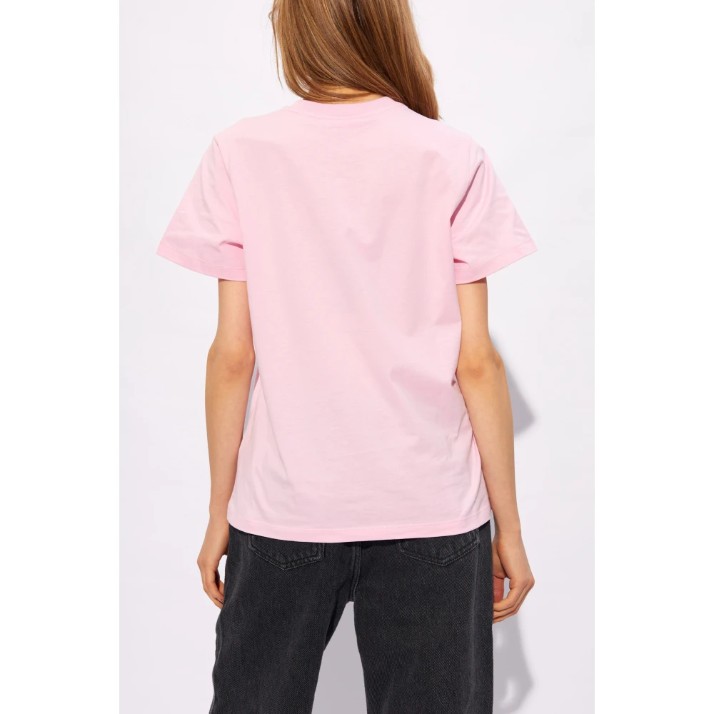 Ganni Bedrukt T-shirt Pink Dames