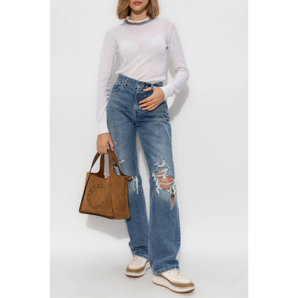 Stella Mccartney Trui met decoratieve ketting bij de halslijn White Dames