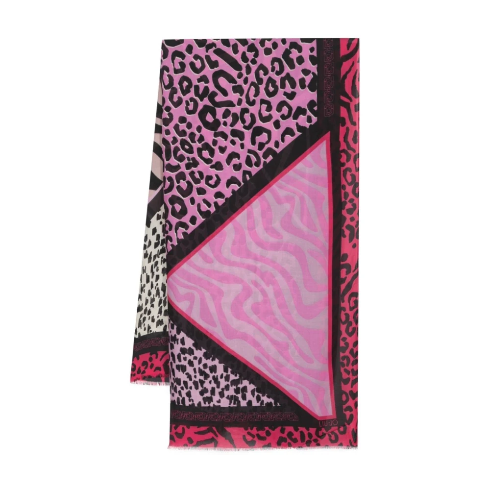 Liu Jo Multicolor dierenprint sjaal Pink Dames