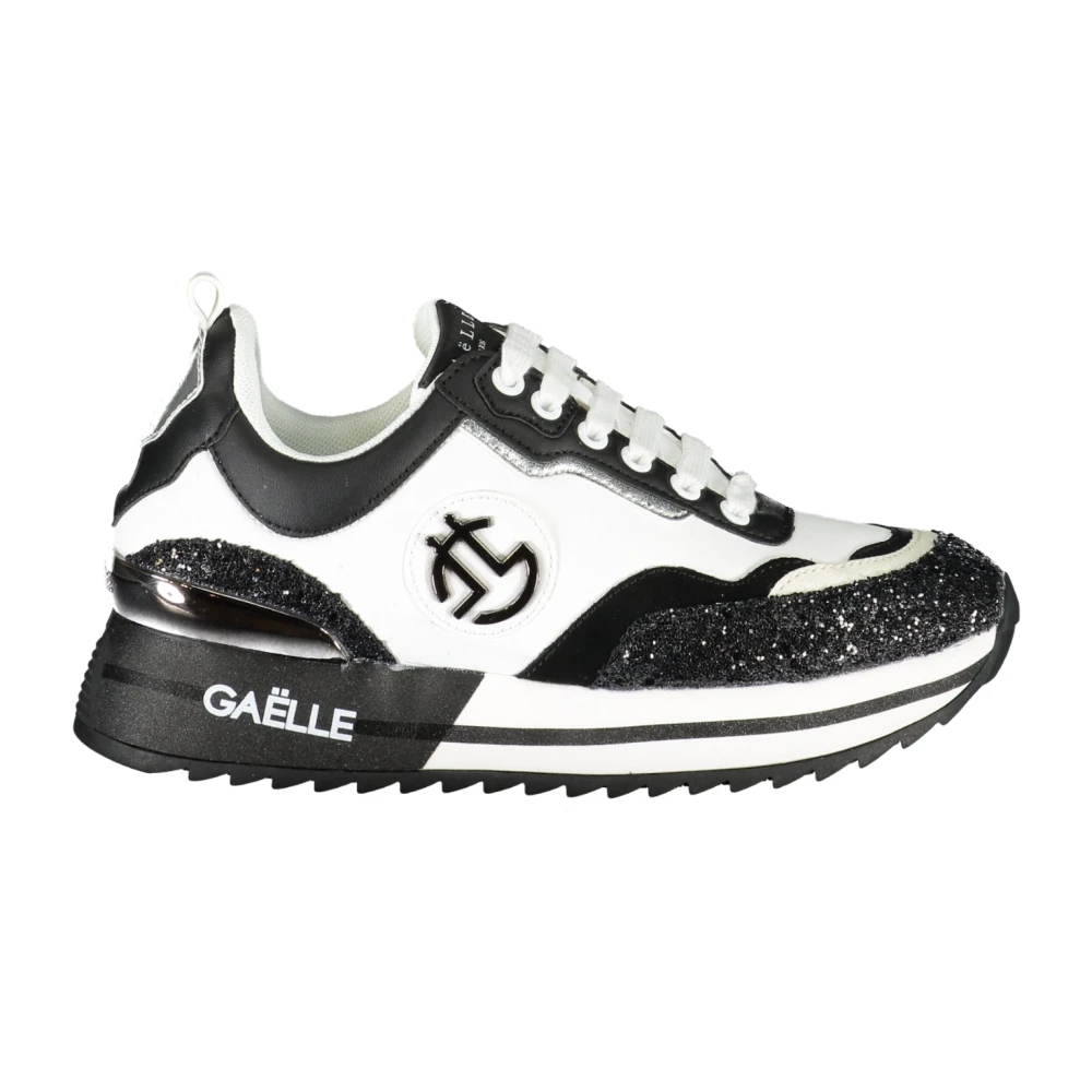 Gaëlle Paris Sportieve Veterschoenen Contrast Logo Dames Schoenen Zwart