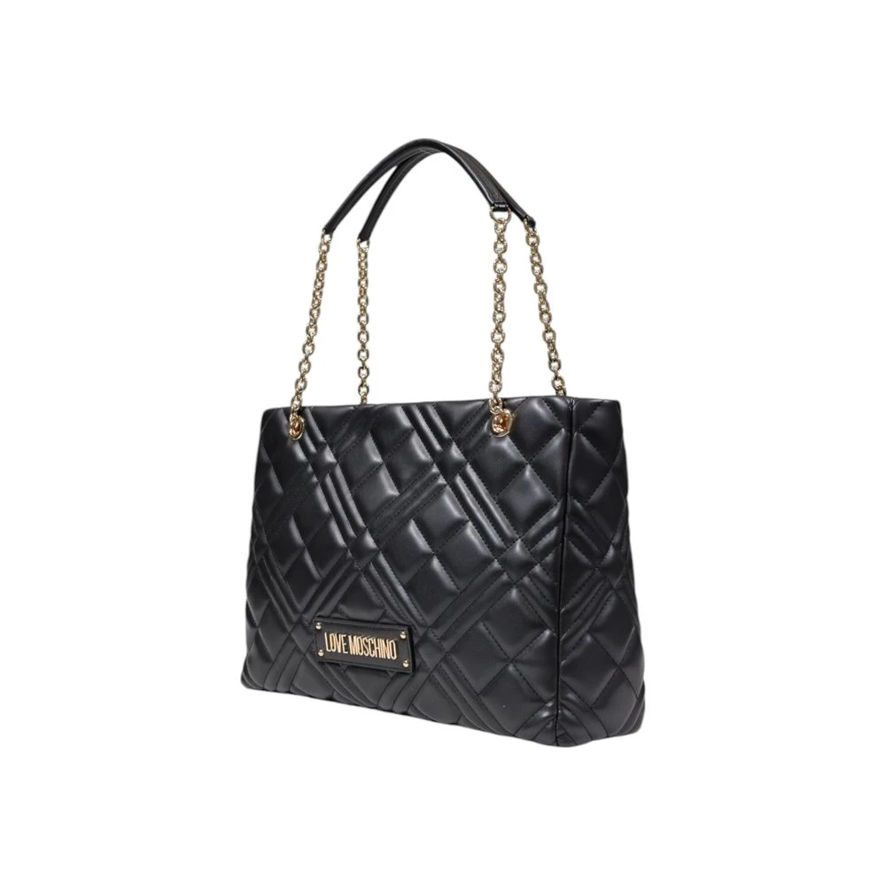 Love Moschino Zwarte Polyethyleen Handtas Lente Zomer Collectie Black Dames