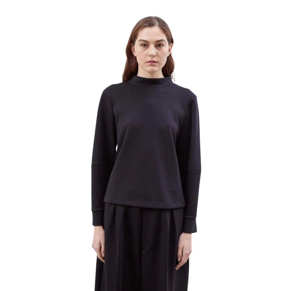 MeiMeiJ Scuba kraag shirt Black Dames