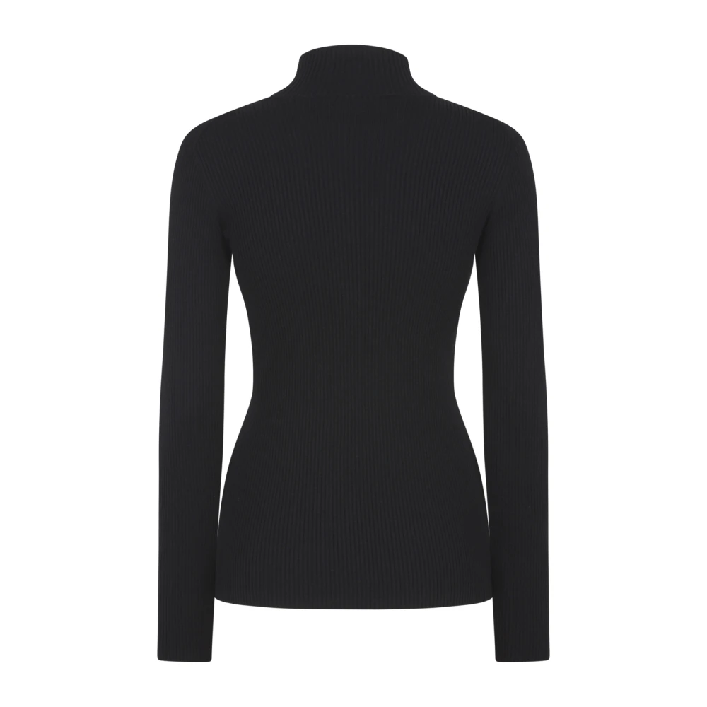 Maison Kitsuné Zwarte trui met baby vos patch Black Dames
