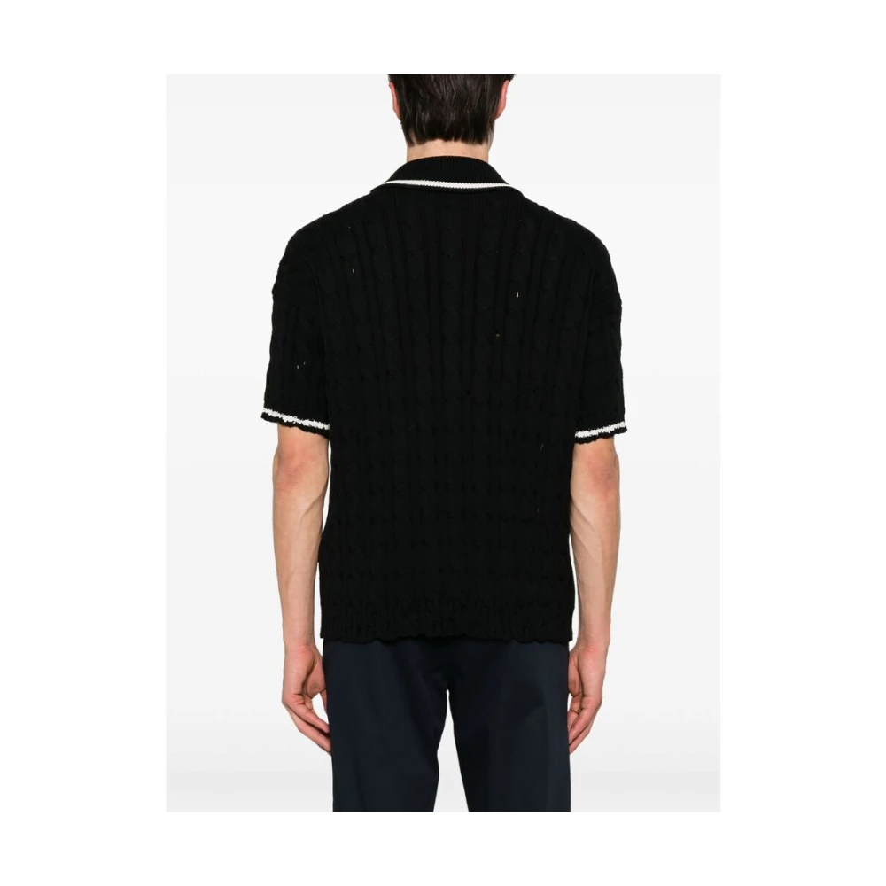 Marni Zwarte Geborduurde Logo Trui Black Heren