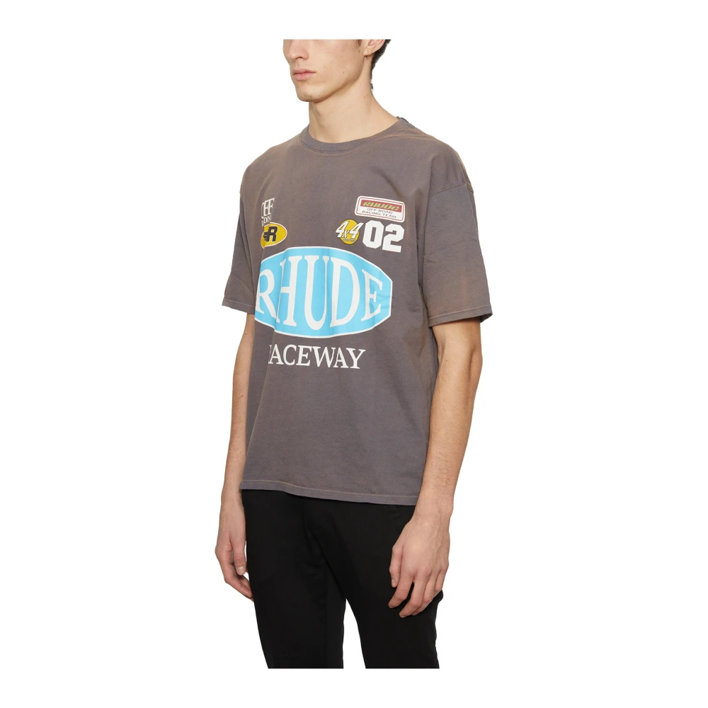 Rhude Racing Style Tee Gray Heren