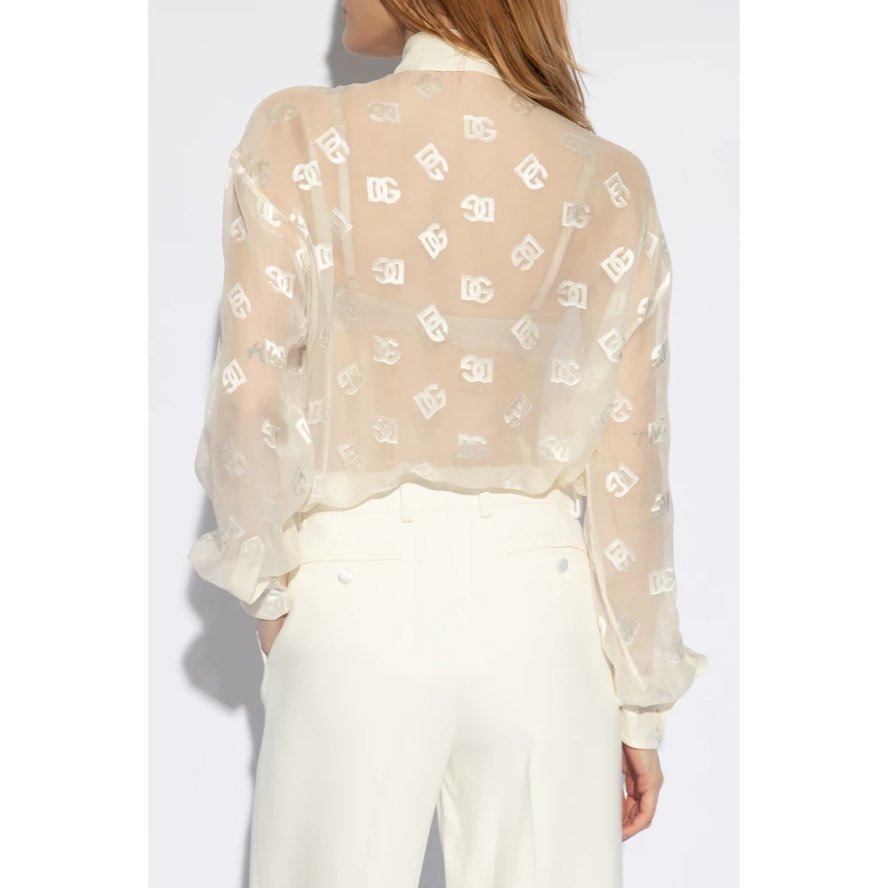 Dolce & Gabbana Transparante shirt Beige Dames