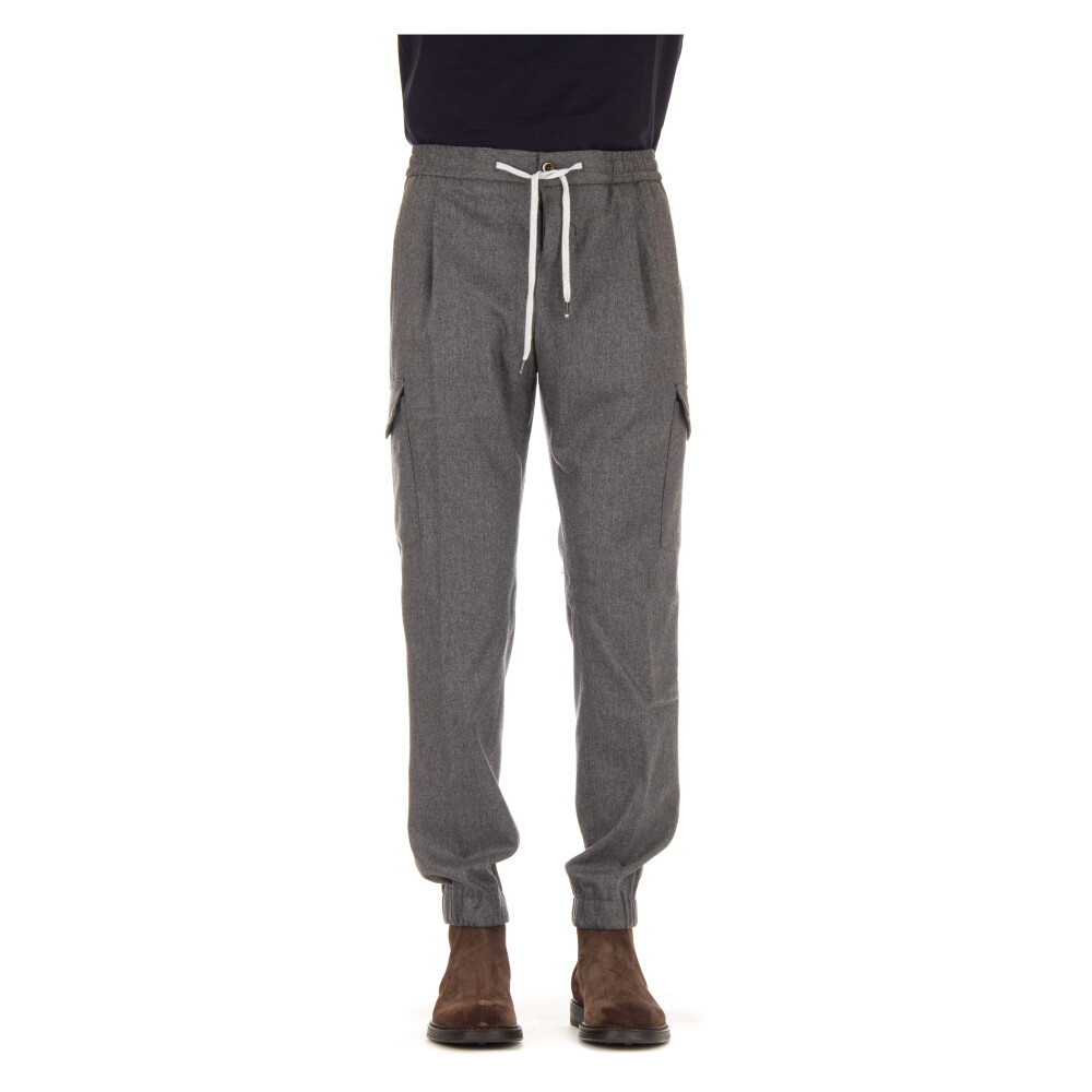 Pantalon Cargo en Flanelle Stretch Gris PT Torino Homme Miinto