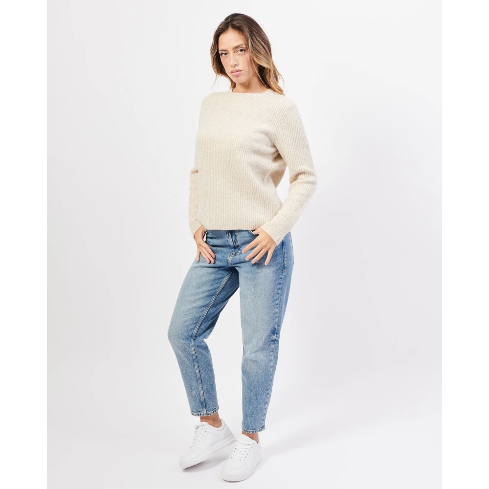 Gerry Weber Beige Crew Neck Cotton Sweater Beige Dames