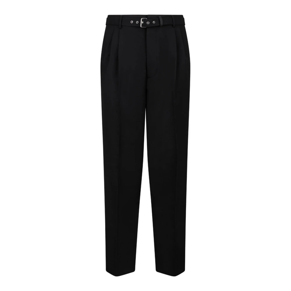 Prada , Straight Trousers, Male, Black, M, Belted Trousers