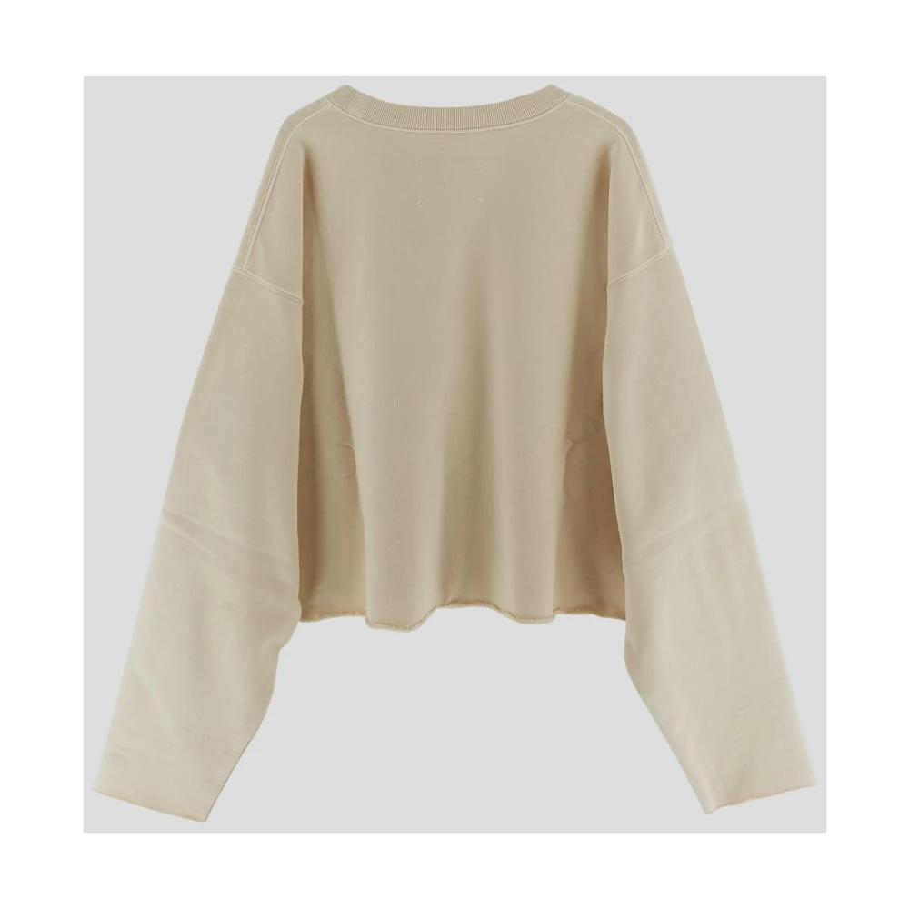 Maison Margiela Katoenen Logo Sweatshirt Beige Dames