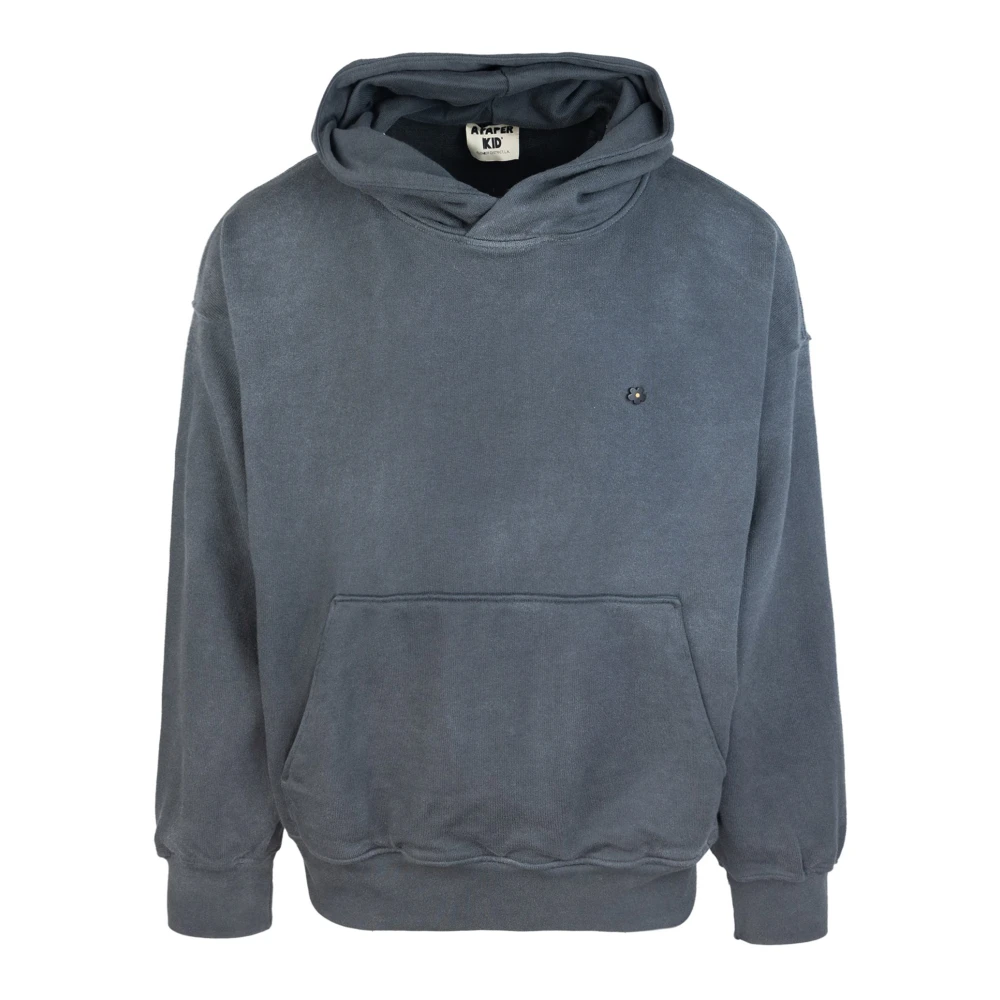 A Paper Kid Grijze Oversized Hoodie met Pin Gray Heren