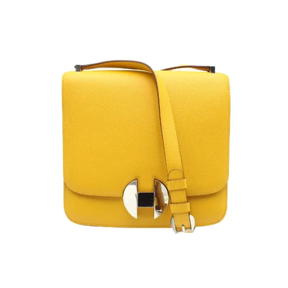 Hermès Vintage Pre-owned Leather hermes-bags Yellow Dames