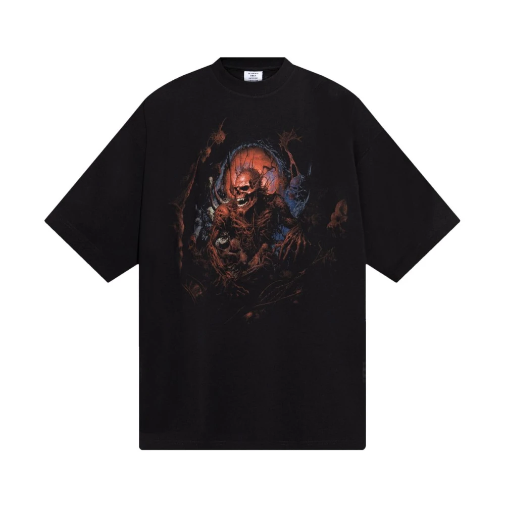Vetements Death Metal Print Korte Mouw T-shirt Black Heren