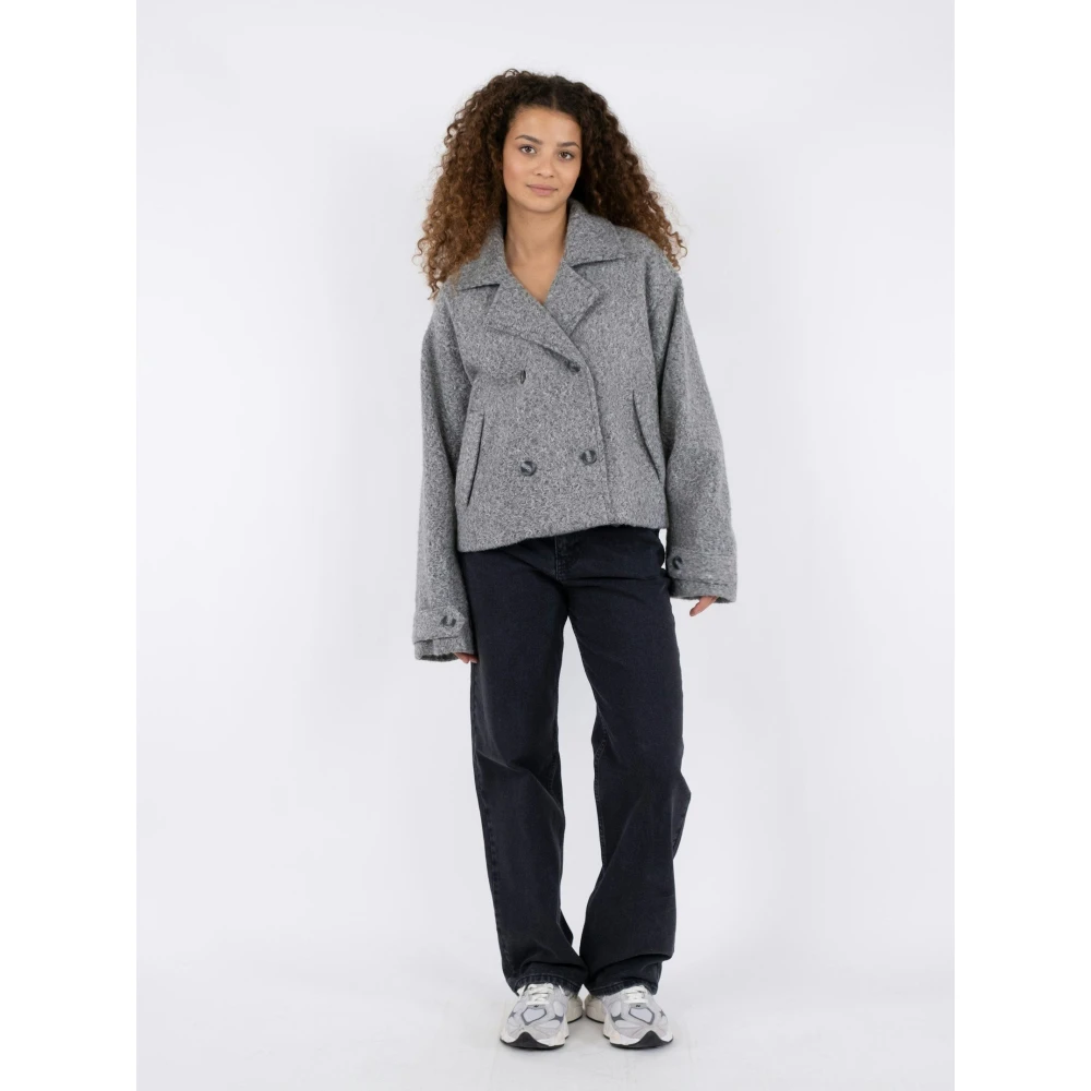 NEO NOIR Zachte Grijze Melange Jas Gray Dames