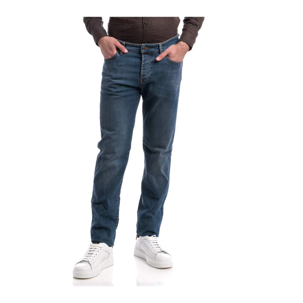 Roy Roger's Denim Stretch Jeans Weared Style Blue Heren