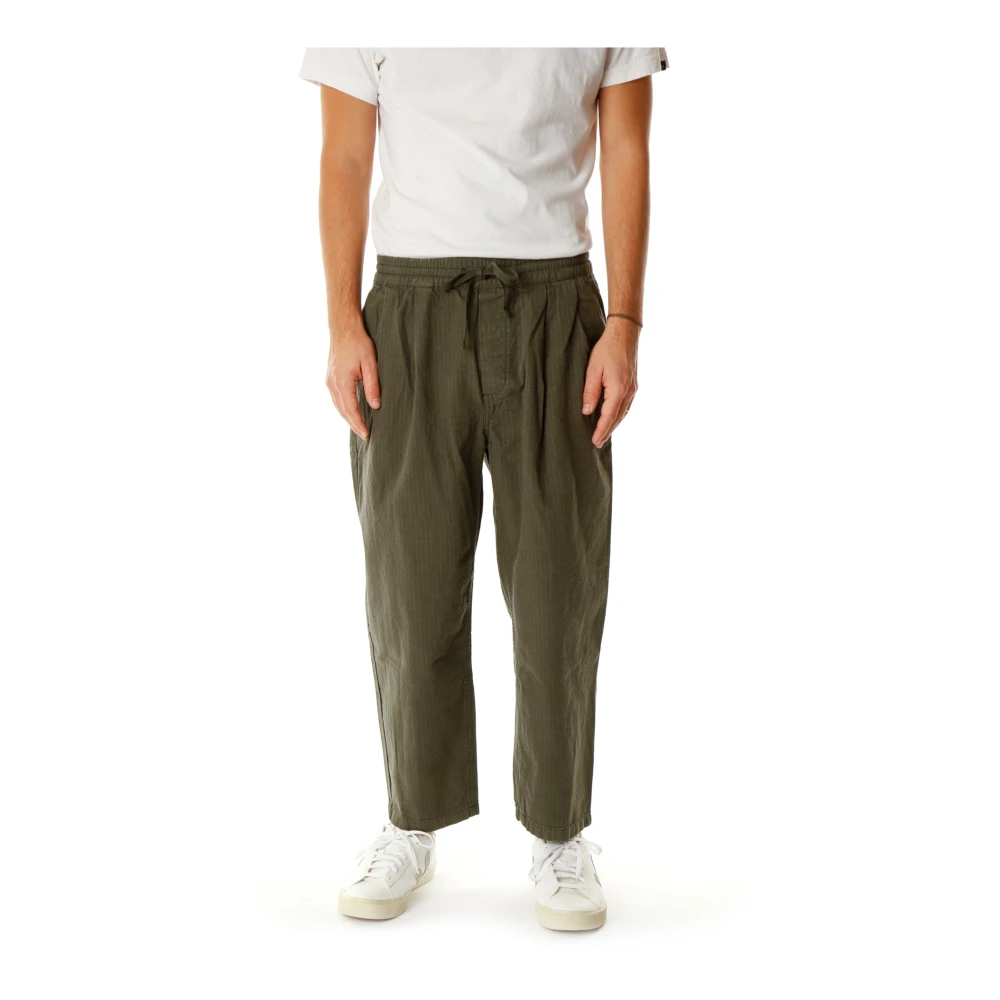 American vintage Tapered-Fit Elastische Taille Broek Green Heren