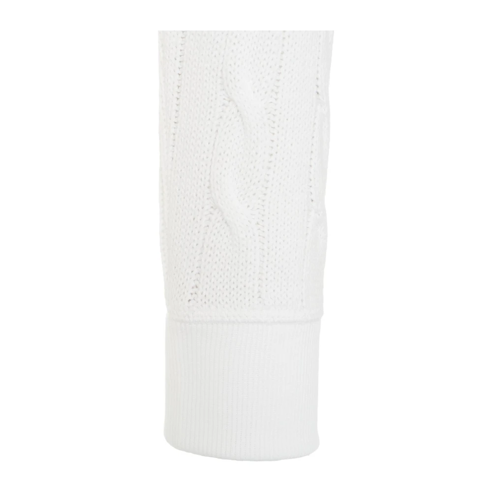 Polo Ralph Lauren Witte Cable Knit Cardigan Sweatshirt White Dames