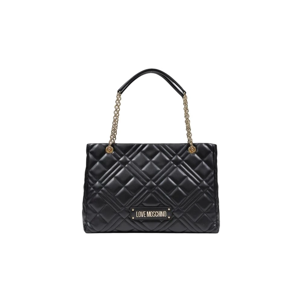 Love Moschino Zwarte Polyethyleen Handtas Lente Zomer Collectie Black Dames