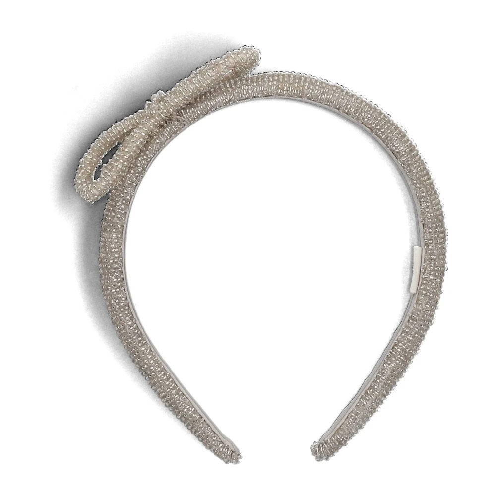 Becksöndergaard Slanke kralen haarband met strik Gray Dames