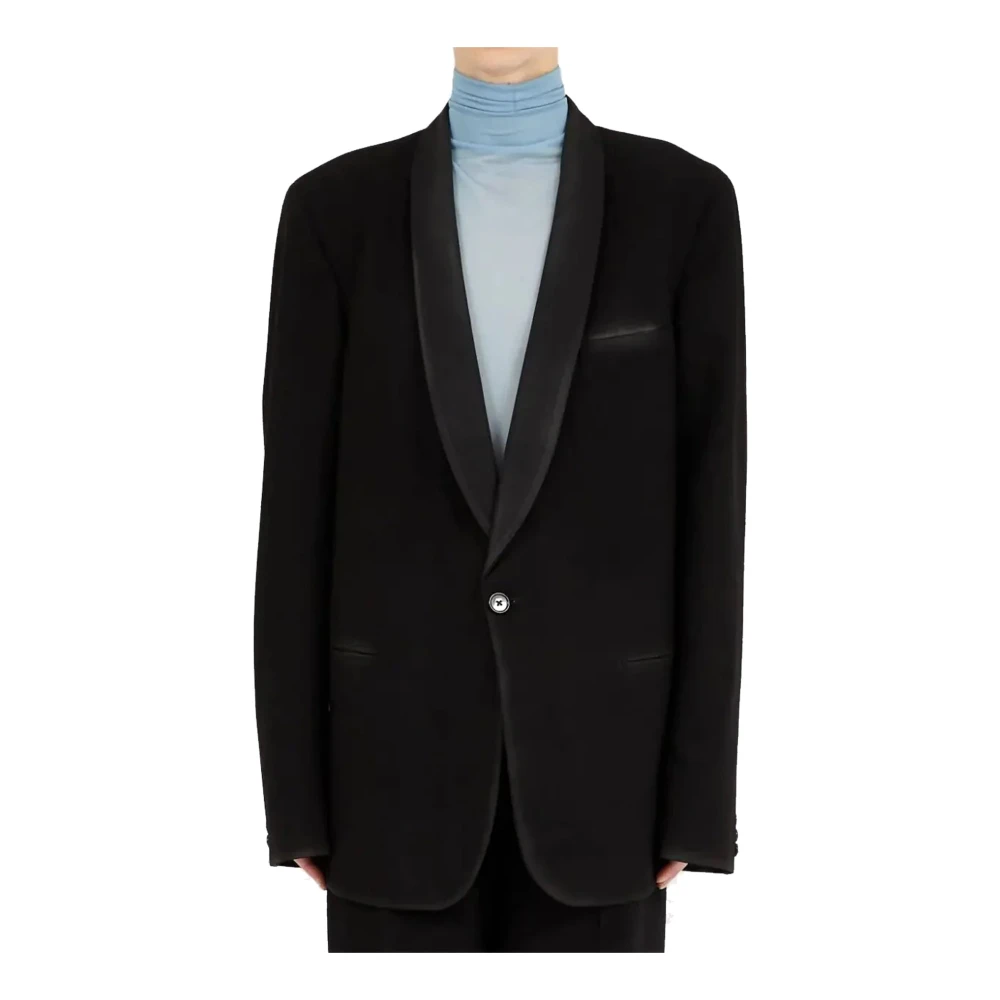 Maison Margiela Zwarte Wollen Blazer Elegant Stijlvolle Vrouwen Black Dames