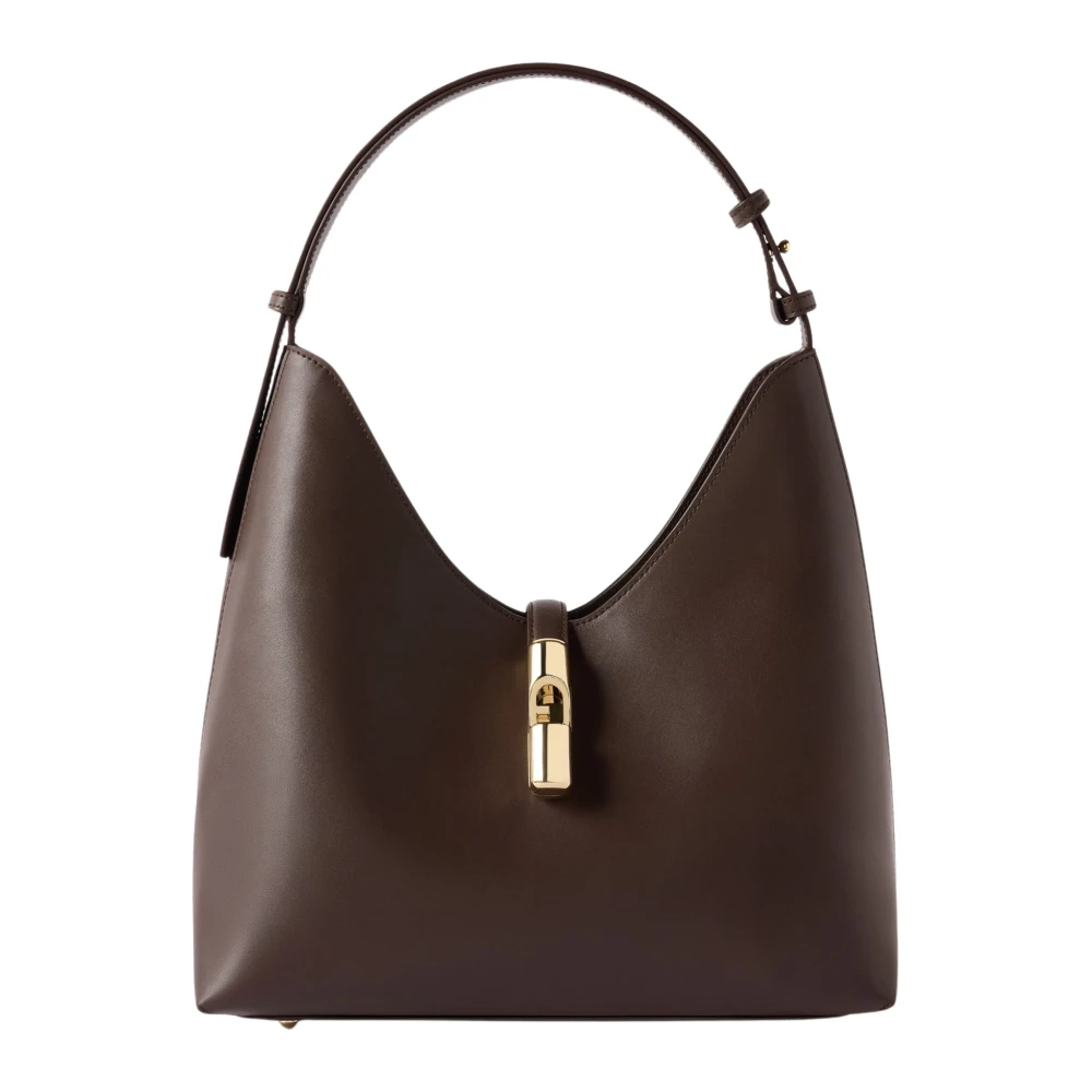 Furla Vrouw Bruin Tassen Dames, One Size, Leer, Goccia M Hobo