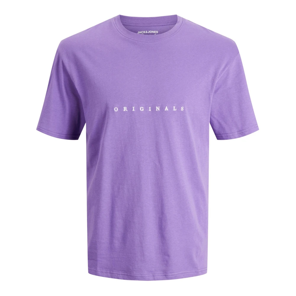 Jack & jones Copenhagen Korte Mouw Geborduurd T-Shirt Purple Heren