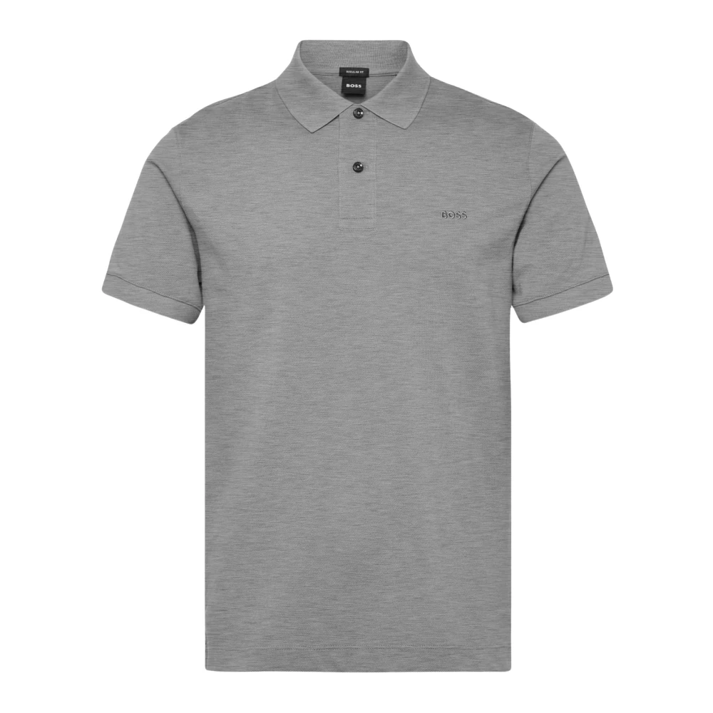 Hugo Men's Gray Polo Shirts, M, Cotton Polo Shirt With Logo