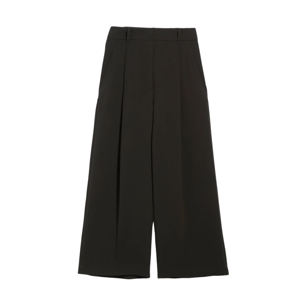 Max Mara Women's Black Wide Trousers Extra Small