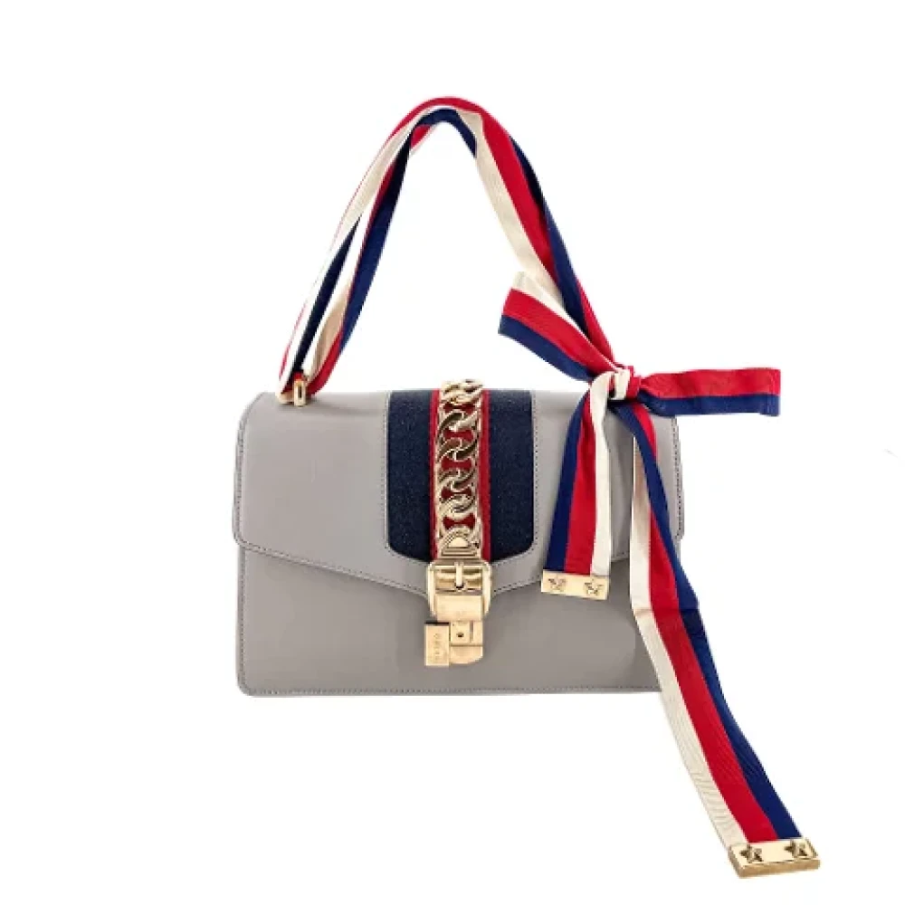 Gucci Vintage Pre-owned Leather gucci-bags Gray Dames