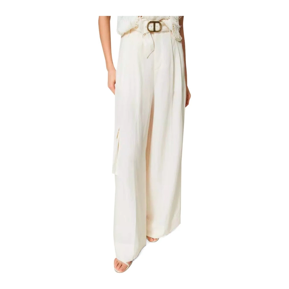 Twinset Wide Trousers Beige Dames