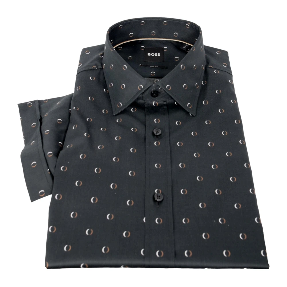 Hugo Boss Korte Mouw Slim Fit Gestreept Overhemd Multicolor Heren