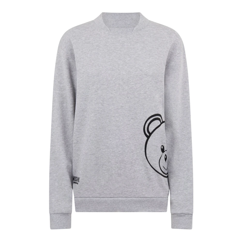 Moschino Grijze Unisex Sweatshirt met Dubbel Logo Gray Dames