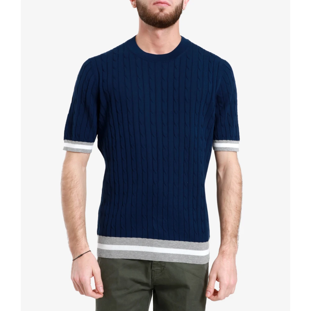 Gran Sasso Round-neck Knitwear Blue Heren