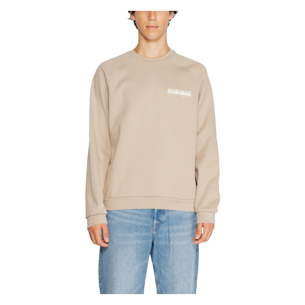 Beige Print Sweatshirt Menn Høst/Vinter