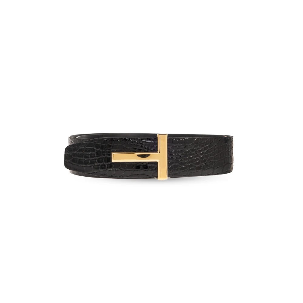 Tom Ford Leren riem Black Heren