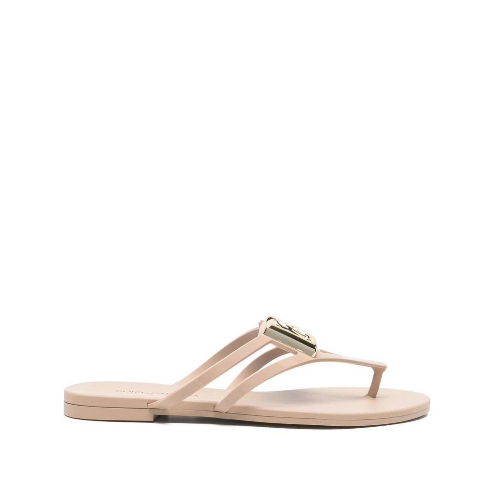 Dolce & Gabbana Women's Beige Rubber Flip Flops