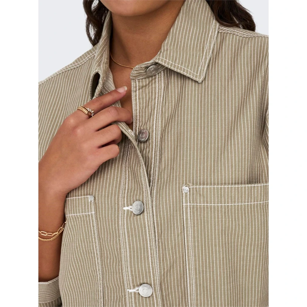 Jacqueline de Yong Nevaeh Lange Mouwen Voorzak Shirt Green Dames