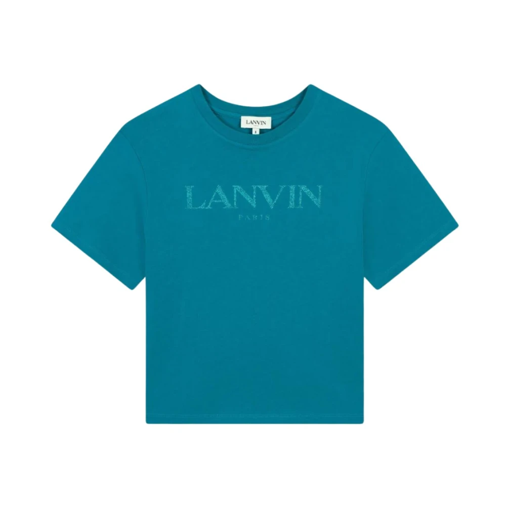 Lanvin Glitter Logo Crew Neck T-shirt Grön Green, Flicka